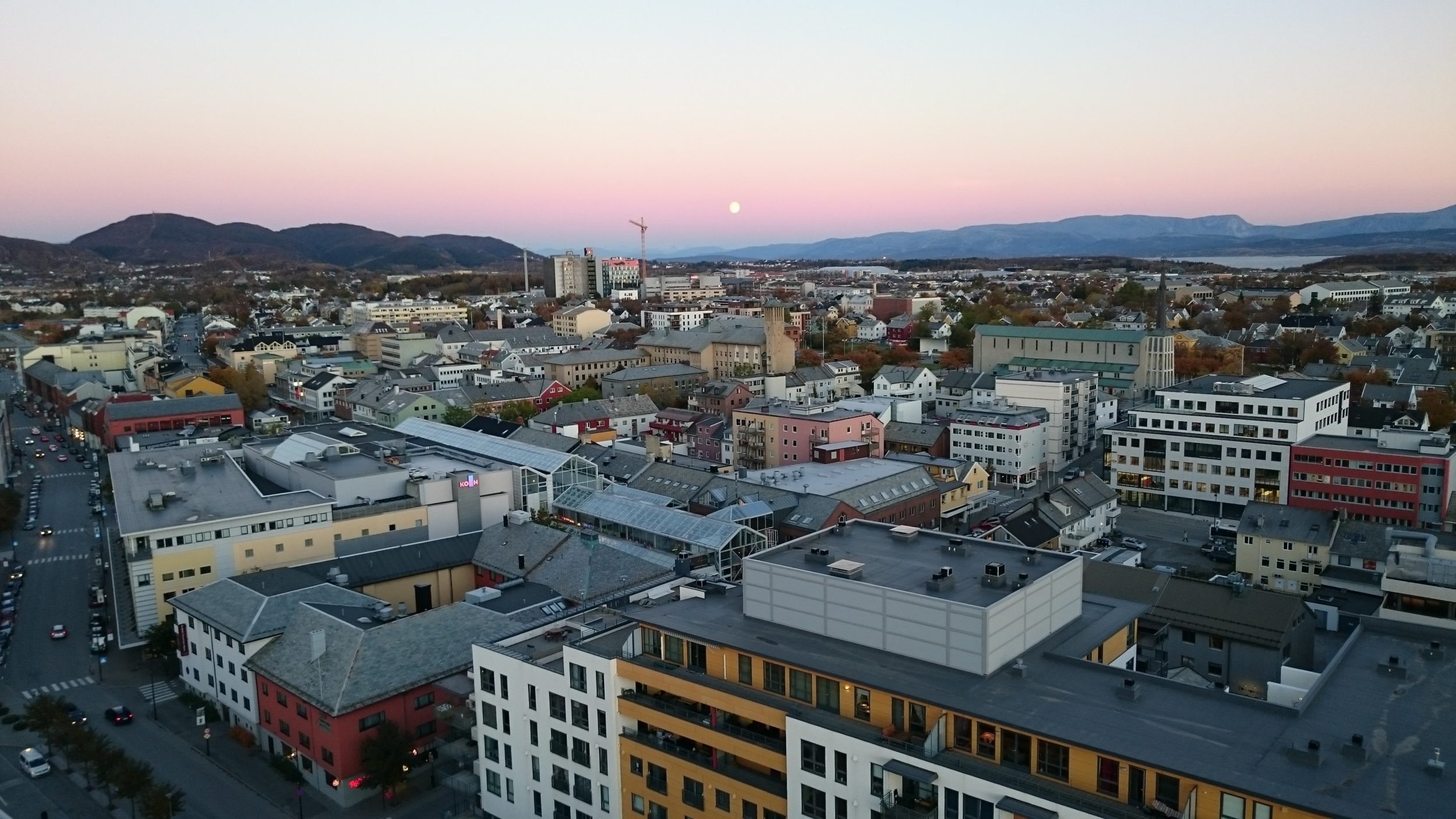 Oversiktsbilde over Bodø sentrum